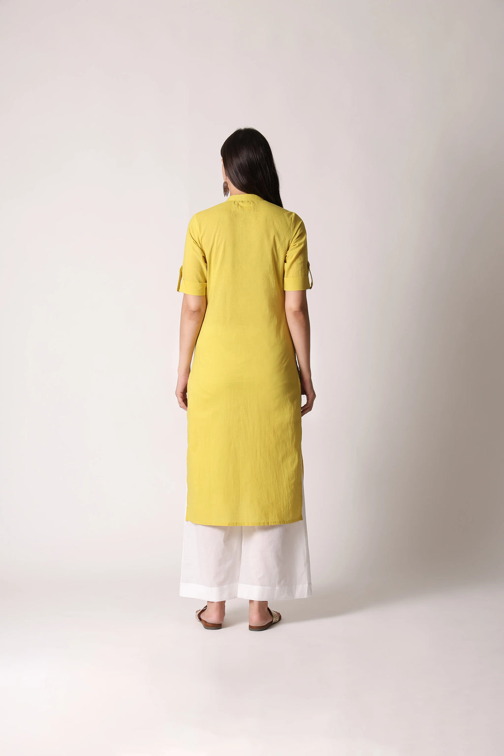 Shuchi Man Acacia Edit cotton kurta with intricate embroidery and a relaxed fit, featuring a neutral color and traditional design.