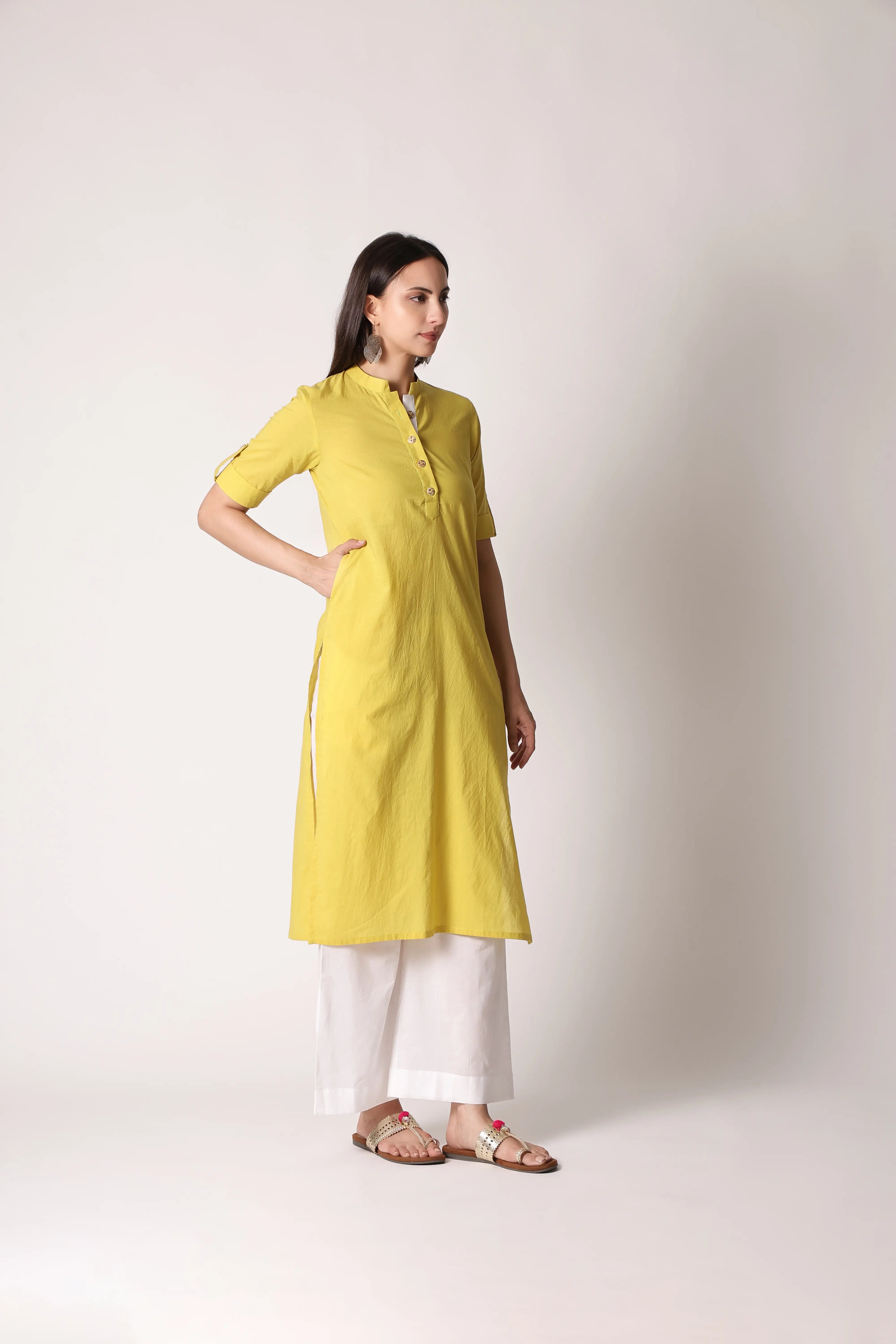 Shuchi Man Acacia Edit cotton kurta with intricate embroidery and lightweight fabric, displayed on a neutral background.