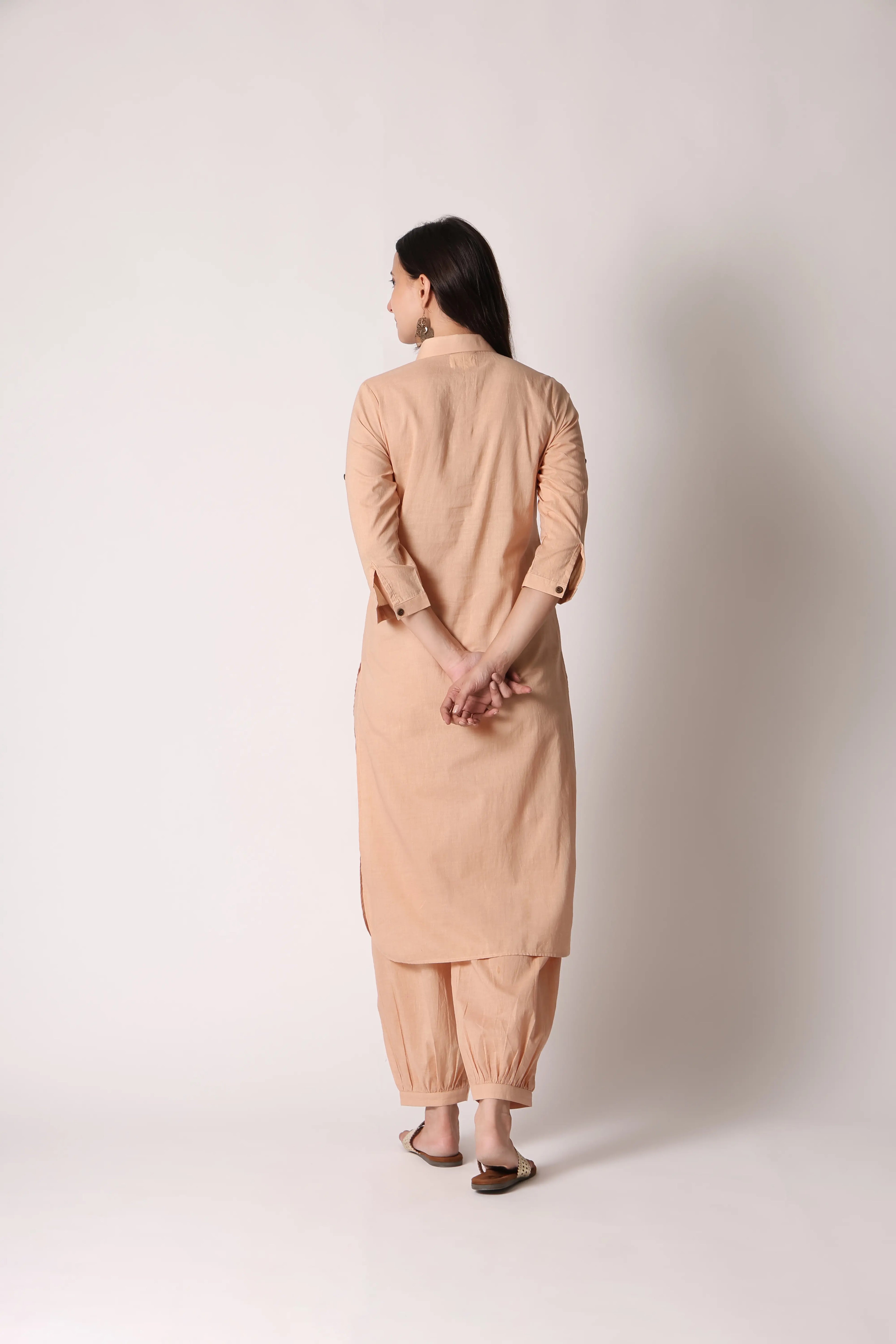 Shuchi Man Sandy Nomad Pathani Co-ord Set featuring a traditional, comfortable fabric with a coordinated top and bottom design.