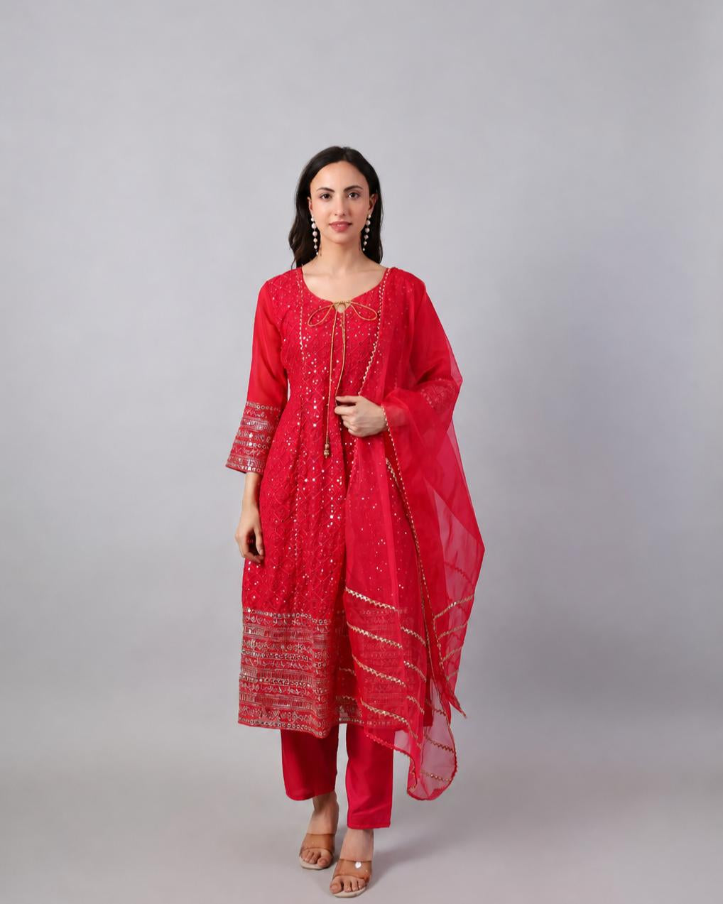 Pink Sequin Anarkali