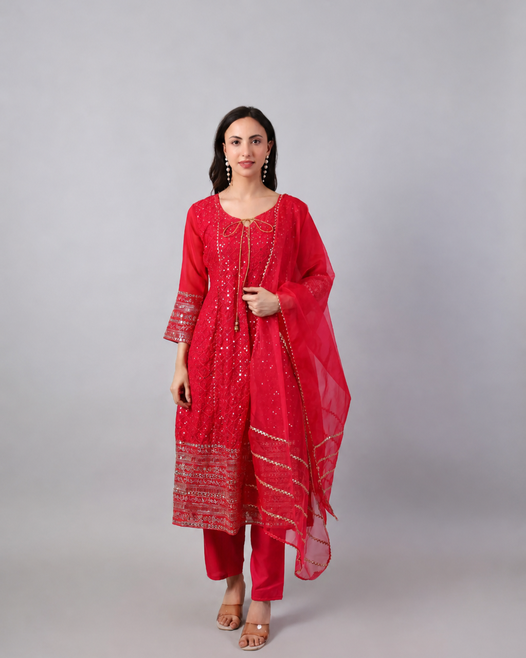 Pink Sequin Anarkali