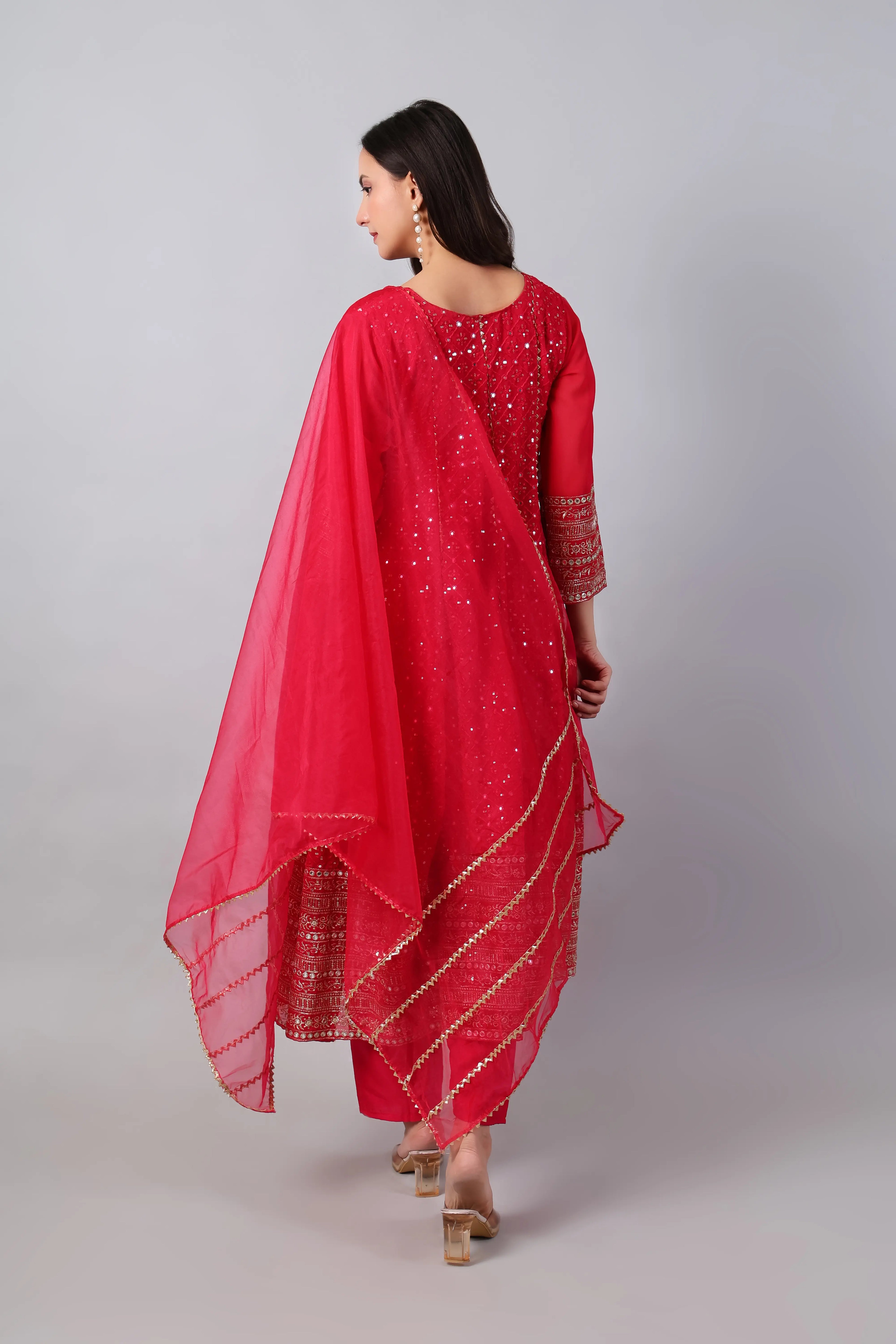 Pink Sequin Anarkali