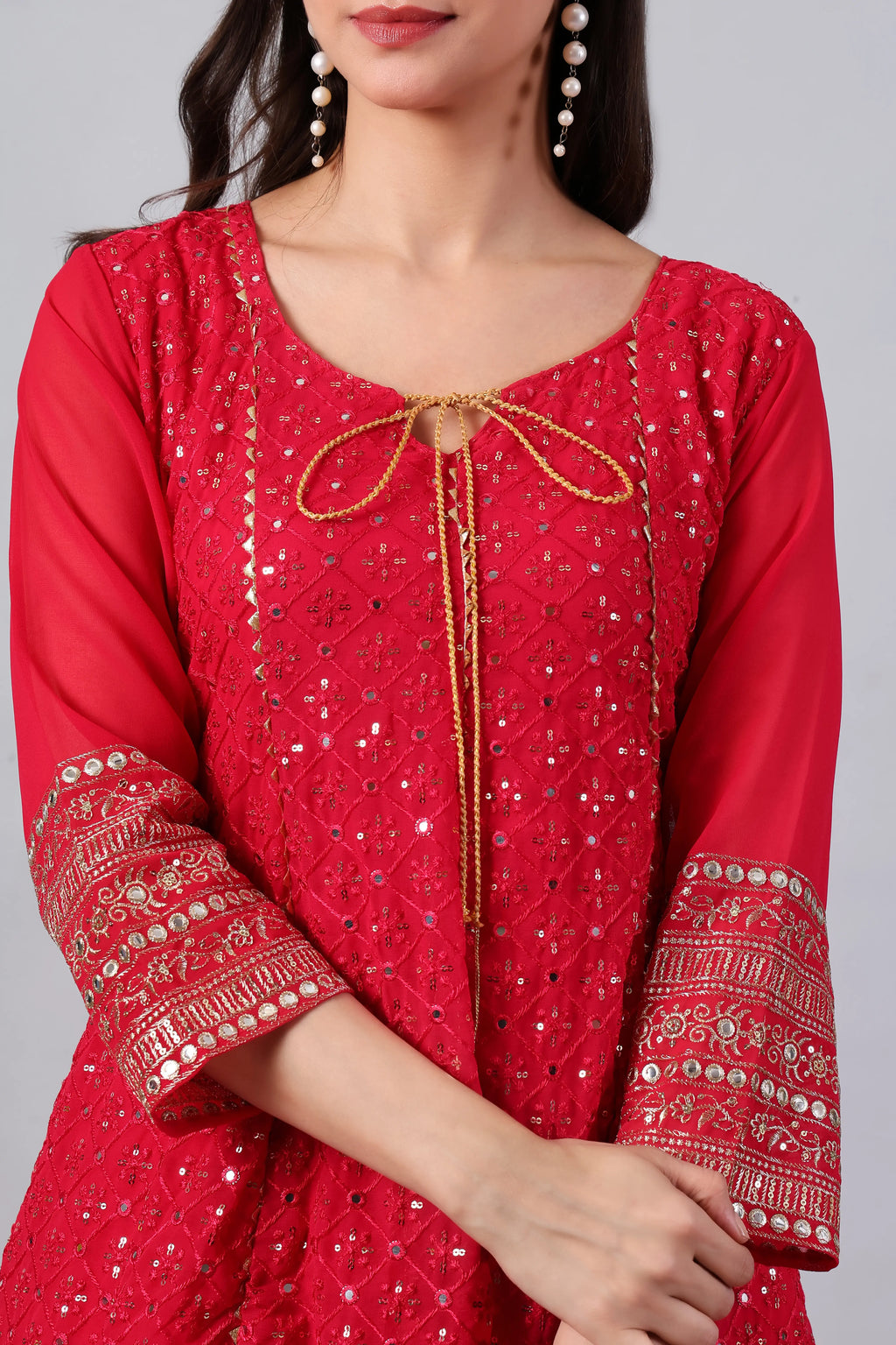 Pink Sequin Anarkali