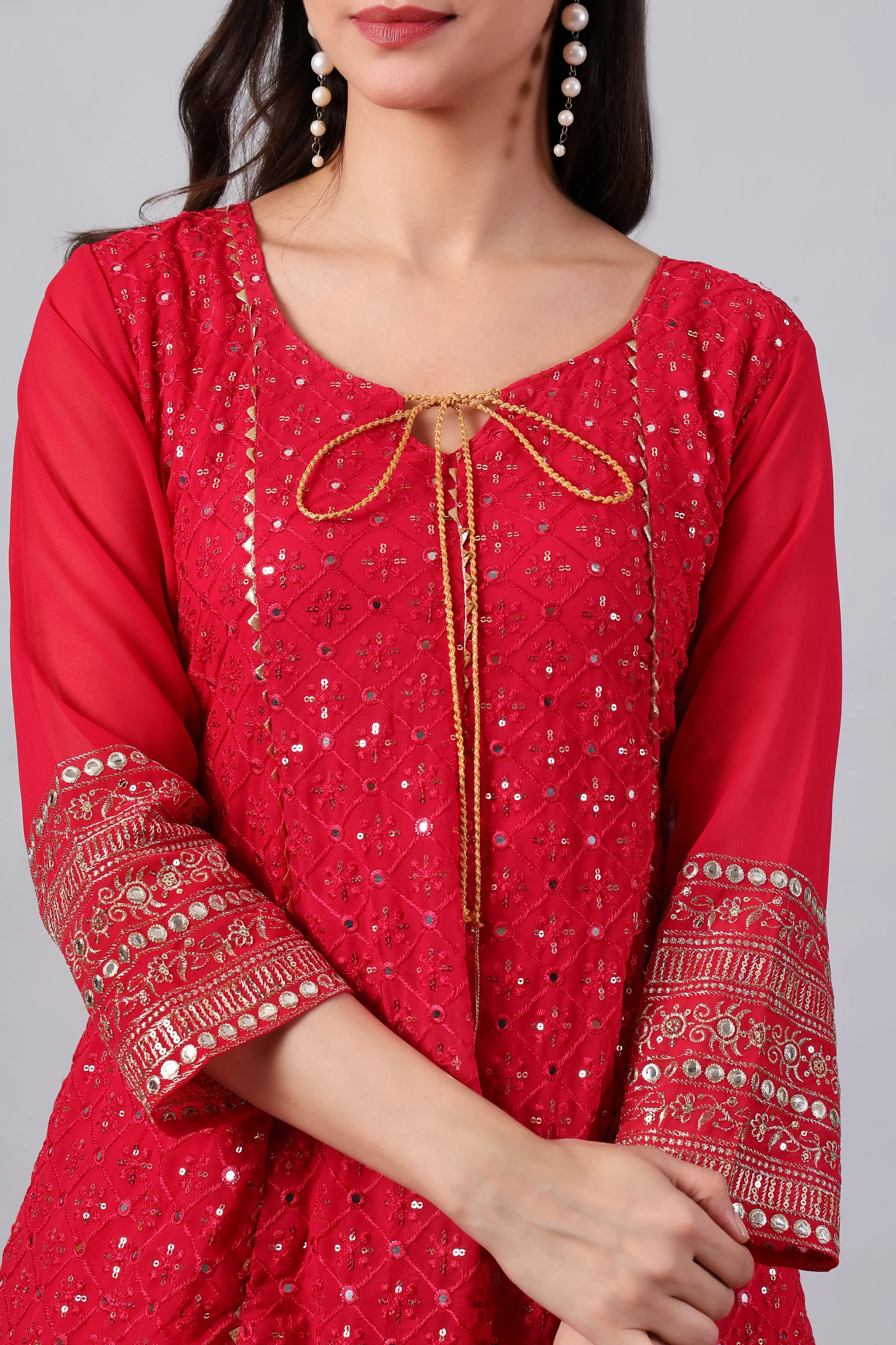 Pink Sequin Anarkali