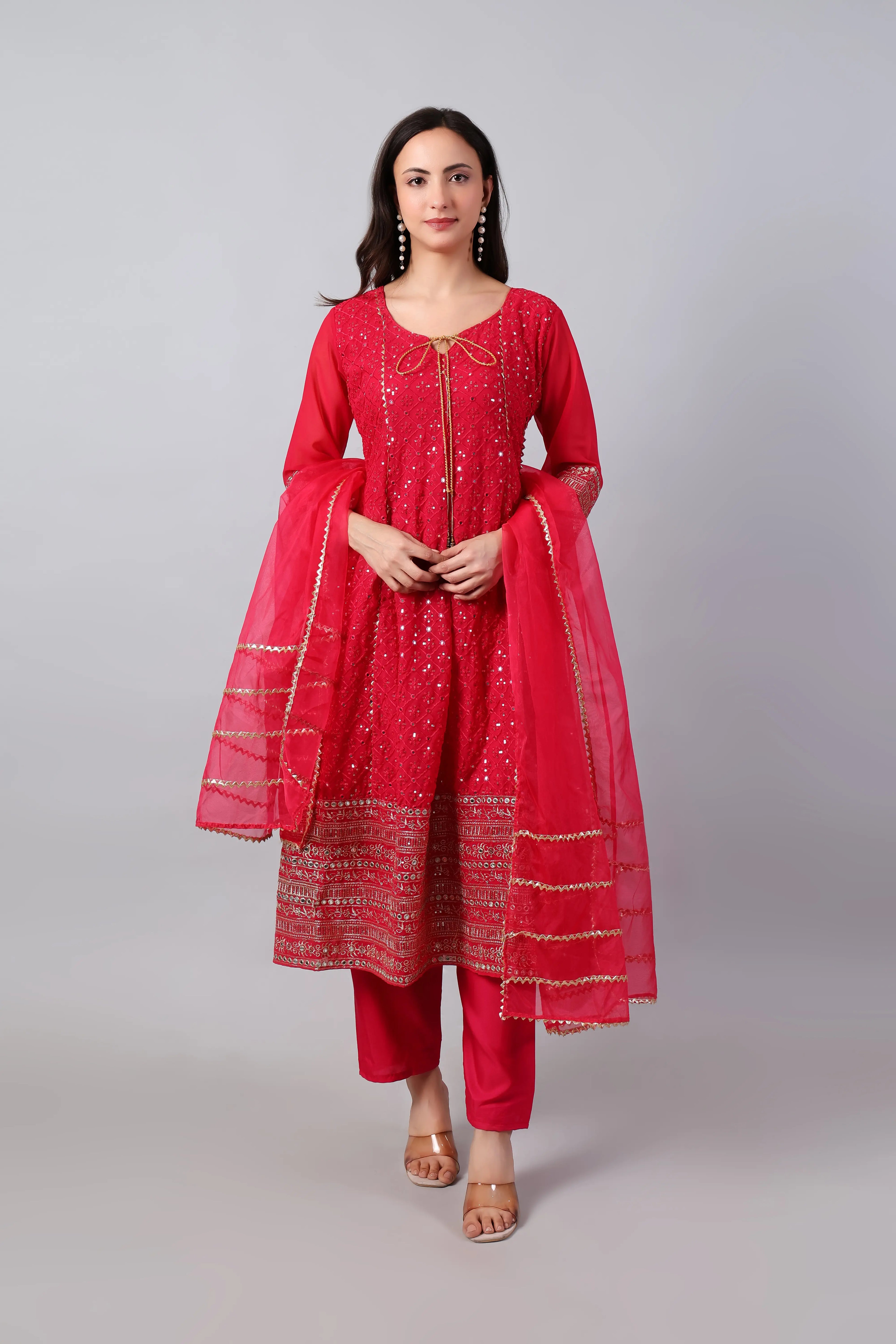 Pink Sequin Anarkali