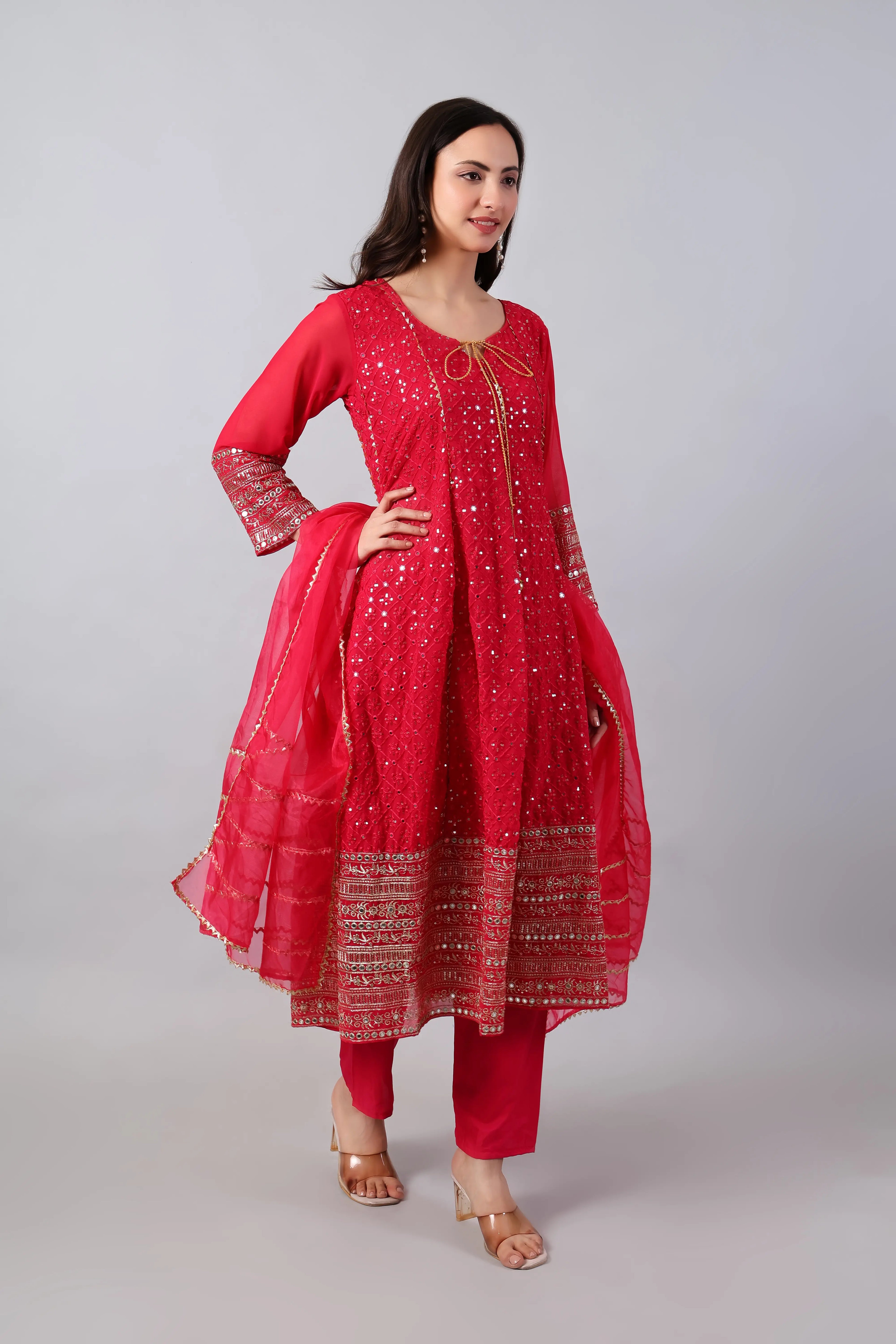 Pink Sequin Anarkali