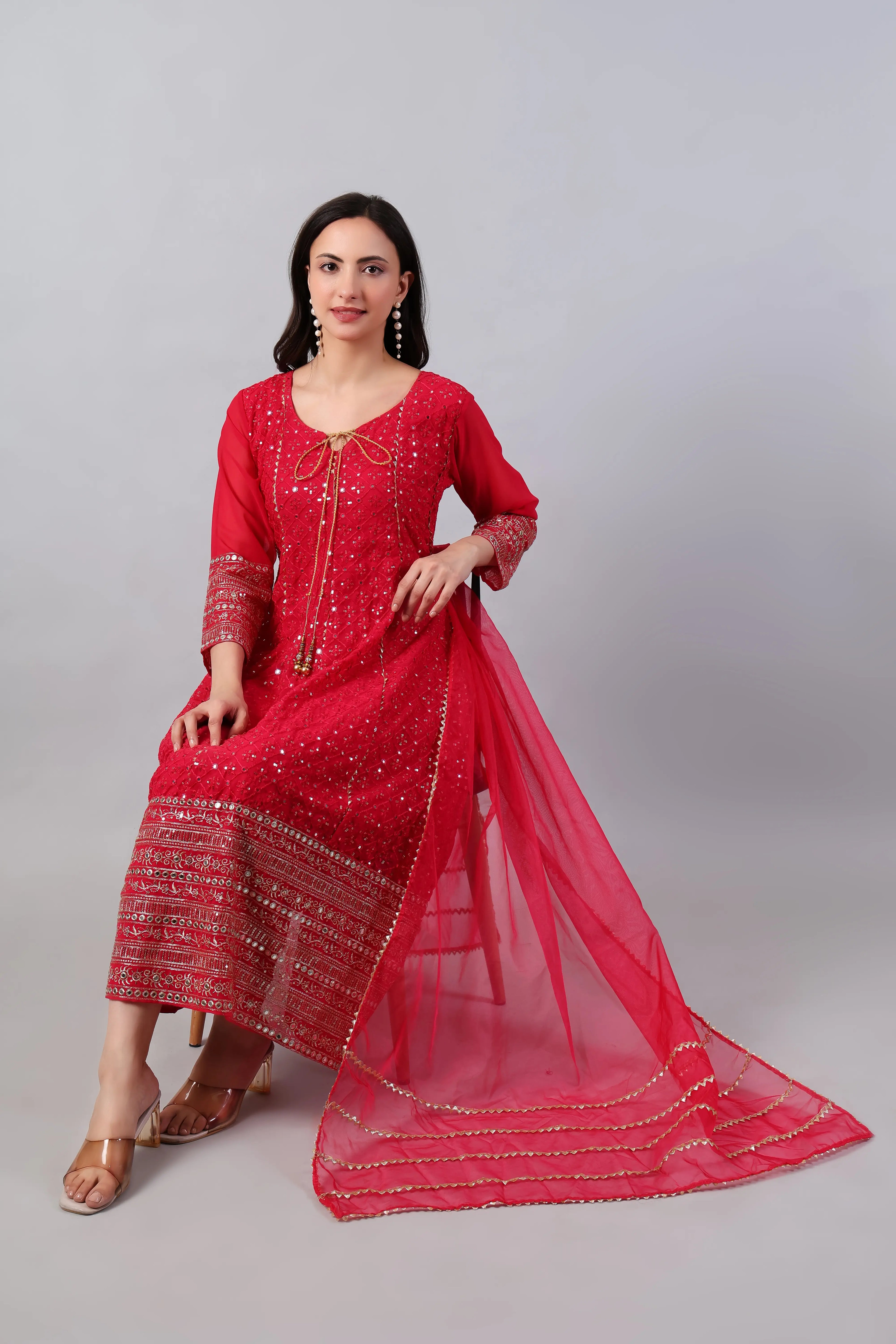 Pink Sequin Anarkali