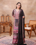 Black & Pink Crepe Printed Kurta Set with Dupatta